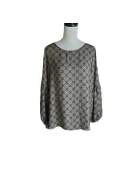 Roz&Ali black and white boho blouse Size L NWOT #boho #feminine#summervibes